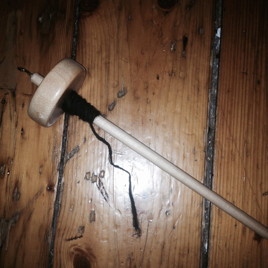 My drop spindle for spinning in folk magic workings