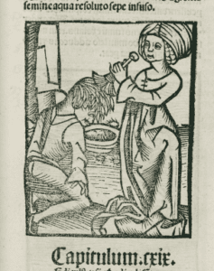 Wise women sweeping a persons head