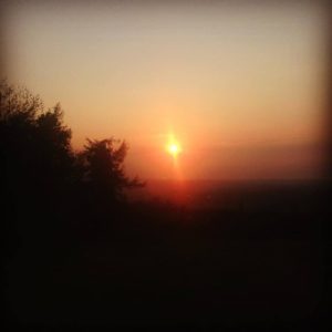 Sunset at Fa'side Castle East lothian summer solstice