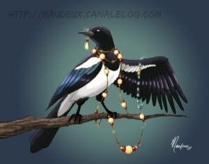 A stealing magpie